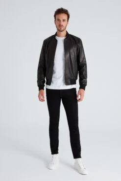 Leren Jassen Tussenjas MONTY Heren Zwart -Jack & Jones Winkel 018809ede71ab942b305186f21b67639