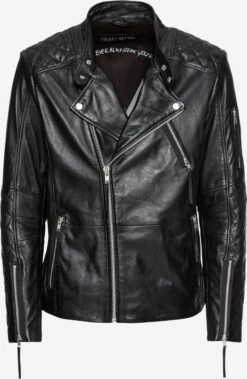 Freaky Nation Leren Jassen Tussenjas Cruiser Heren Zwart