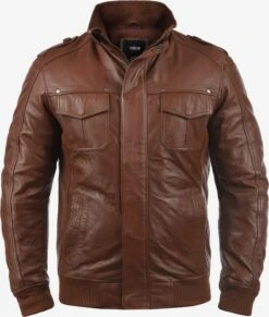 Solid Leren Jassen Tussenjas Heren Bruin