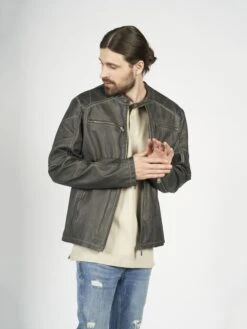 Freaky Nation Leren Jassen Tussenjas FNB-709-FN Heren Antraciet -Jack & Jones Winkel 2715ddbfdafac19b320e93962f9cb83f