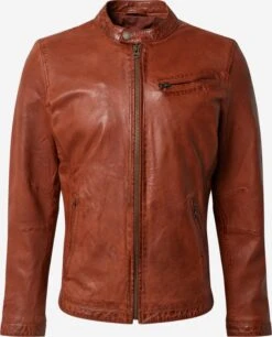 Freaky Nation Leren Jassen Regular Fit Tussenjas Easy Jim-FN Heren Cognac