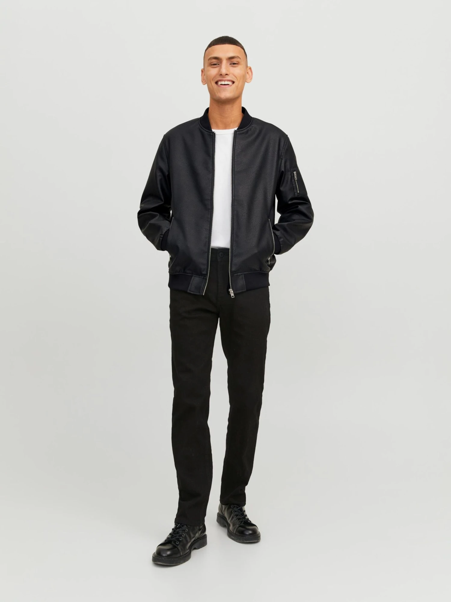 Jack & Jones Leren Jassen Tussenjas Rocky Heren Zwart 6 Jack & Jones Leren Jassen Tussenjas Rocky Heren Zwart - Afbeelding 4