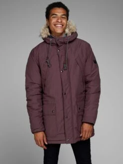 Jack & Jones Parkas Winterparka Heren Wijnrood -Jack & Jones Winkel 3851a1f4172c05f4e70606017c7376e1