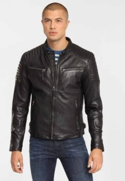 GIPSY Leren Jassen Tussenjas Chester Heren Zwart -Jack & Jones Winkel 44f793d2de410a772575f6fb81844e95
