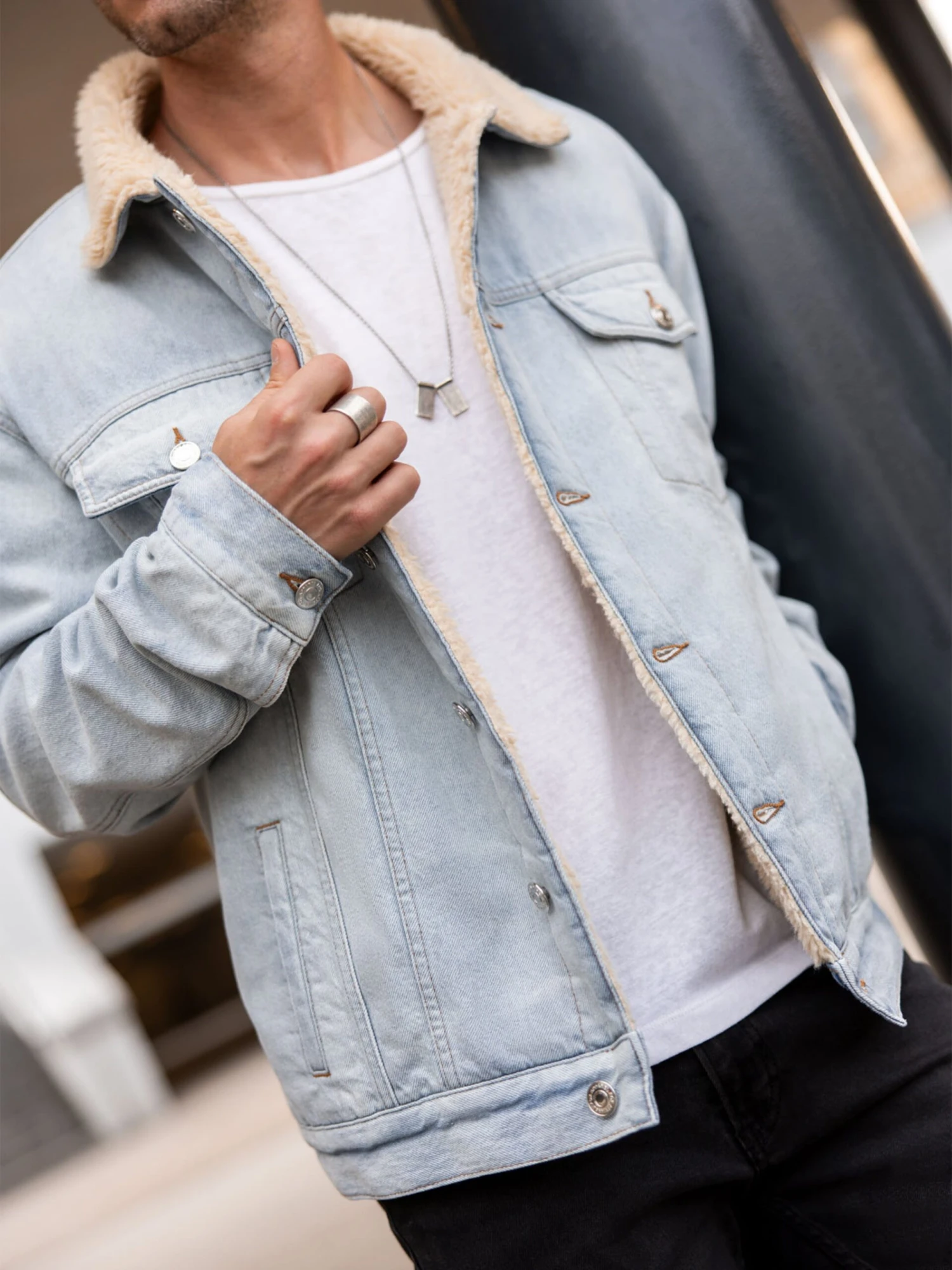 Spijkerjassen Tussenjas Tim Heren Lichtblauw 8 Spijkerjassen Tussenjas Tim Heren Lichtblauw - Afbeelding 6