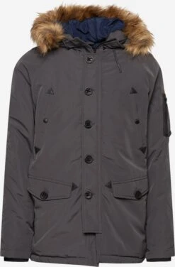 Indicode Jeans Parkas Winterparka Heren Donkergrijs