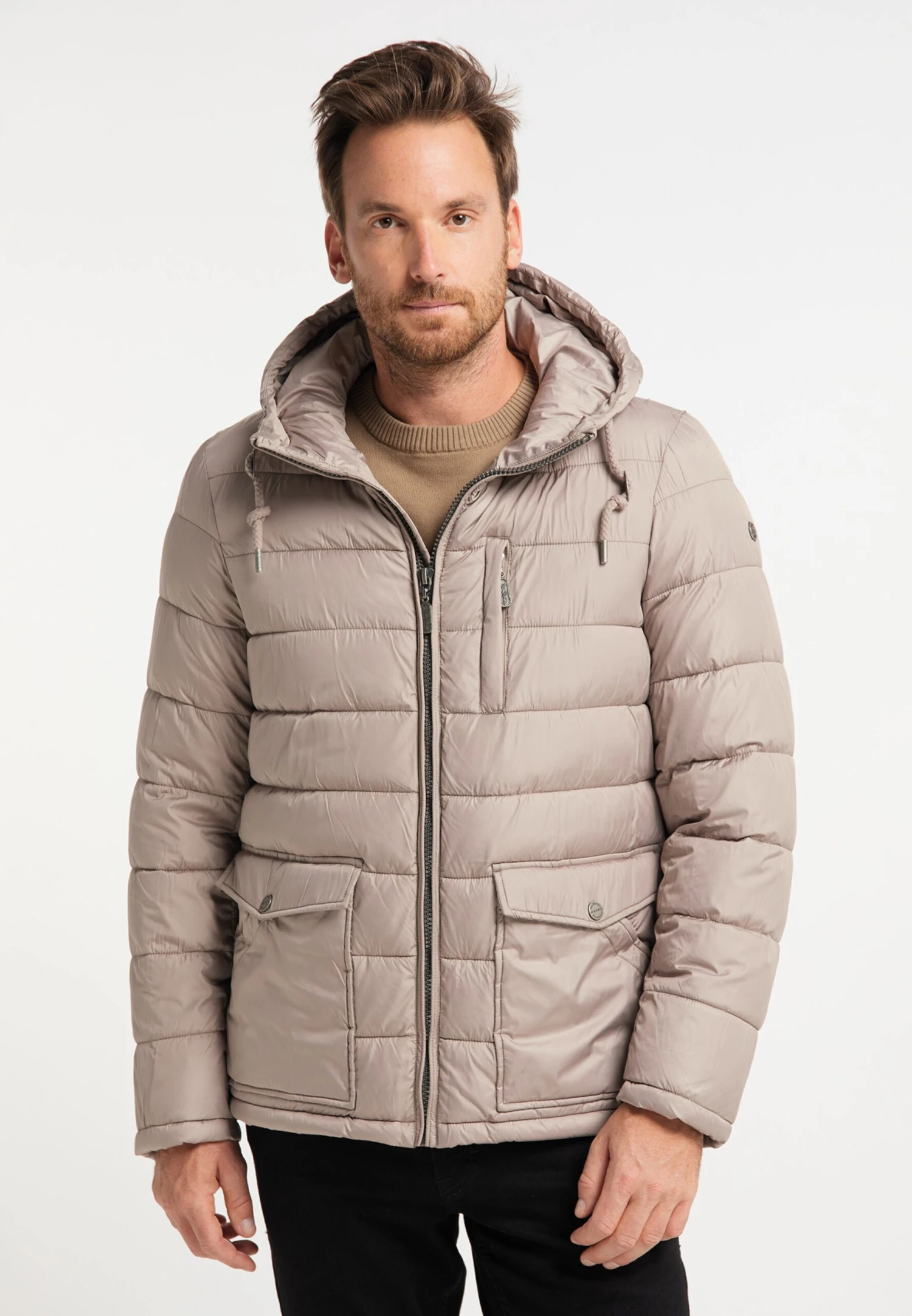 Winterjassen Winterjas Heren Taupe 4 Winterjassen Winterjas Heren Taupe - Afbeelding 2