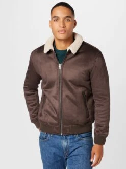 Only & Sons Leren Jassen Tussenjas THOR Heren Donkerbruin -Jack & Jones Winkel 64834c8ea4439817b966ed3e0ab35000