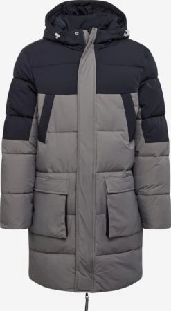 URBAN CLASSICS Parkas Winterparka Heren Taupe / Zwart