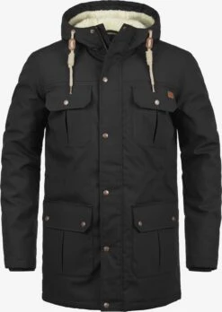 Solid Parkas Winterparka Chara Teddy Heren Zwart