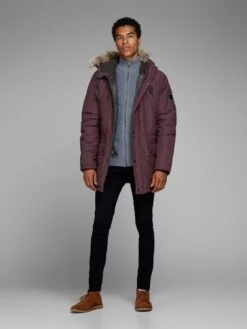 Jack & Jones Parkas Winterparka Heren Wijnrood -Jack & Jones Winkel 88faf56a2f99ac662d95b2d59c7456a7