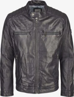 Bugatti Leren Jassen Tussenjas Heren Donkerblauw