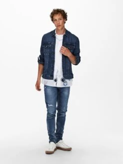 Only & Sons Spijkerjassen Tussenjas Come Heren Blauw -Jack & Jones Winkel 8dd9c9ec78d4323455149c90c7b74a19