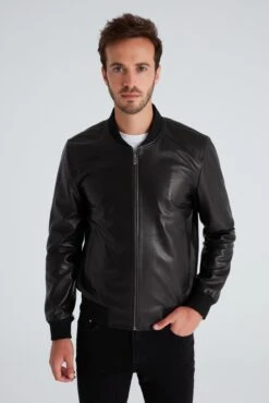 Leren Jassen Tussenjas MONTY Heren Zwart -Jack & Jones Winkel 9998e07ba07872d57614e06e8782050a