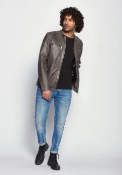 Maze Leren Jassen Tussenjas Flint Heren Grijs -Jack & Jones Winkel a2b9c19e102fbba294be108e2e02479f