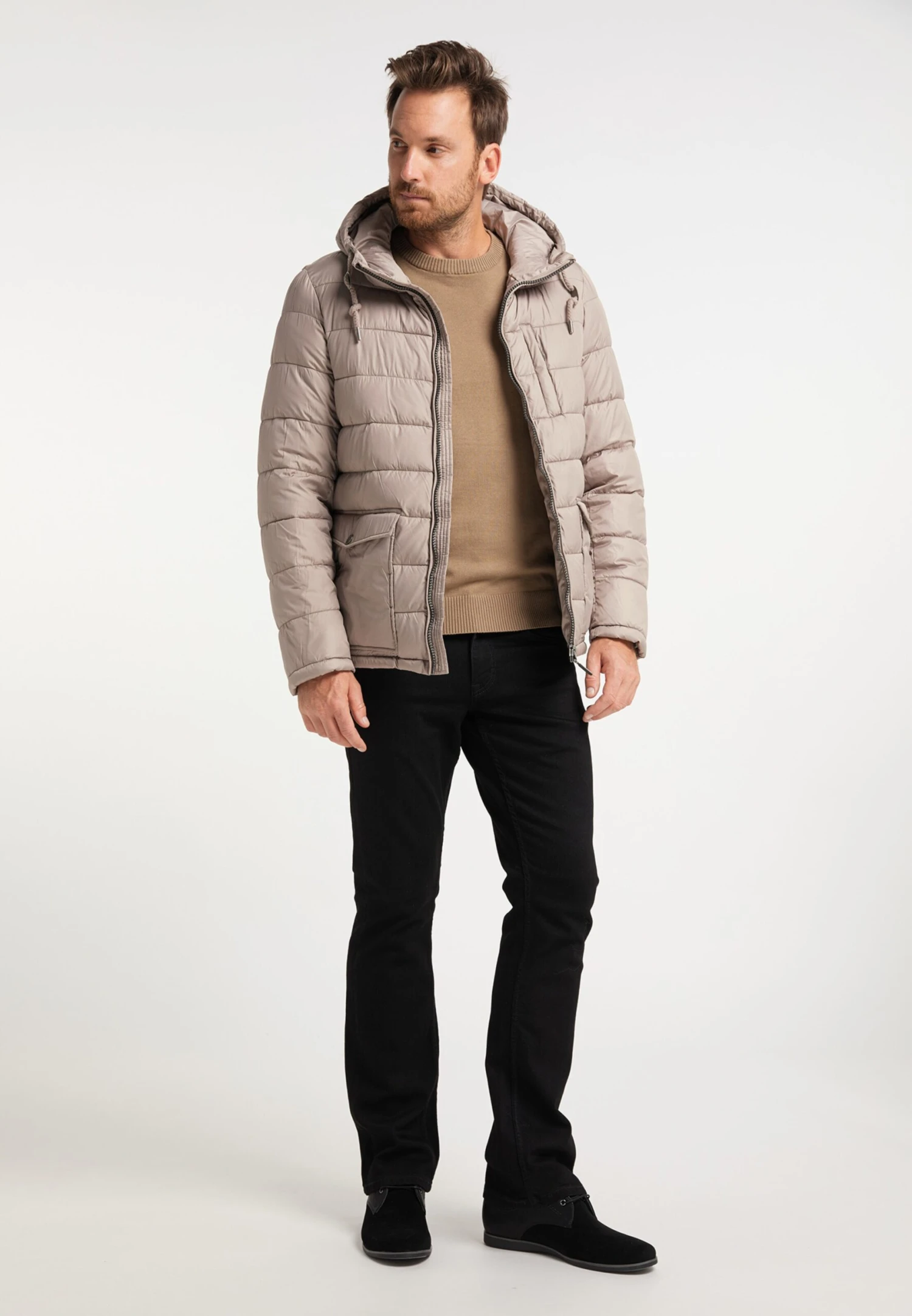 Winterjassen Winterjas Heren Taupe 6 Winterjassen Winterjas Heren Taupe - Afbeelding 4