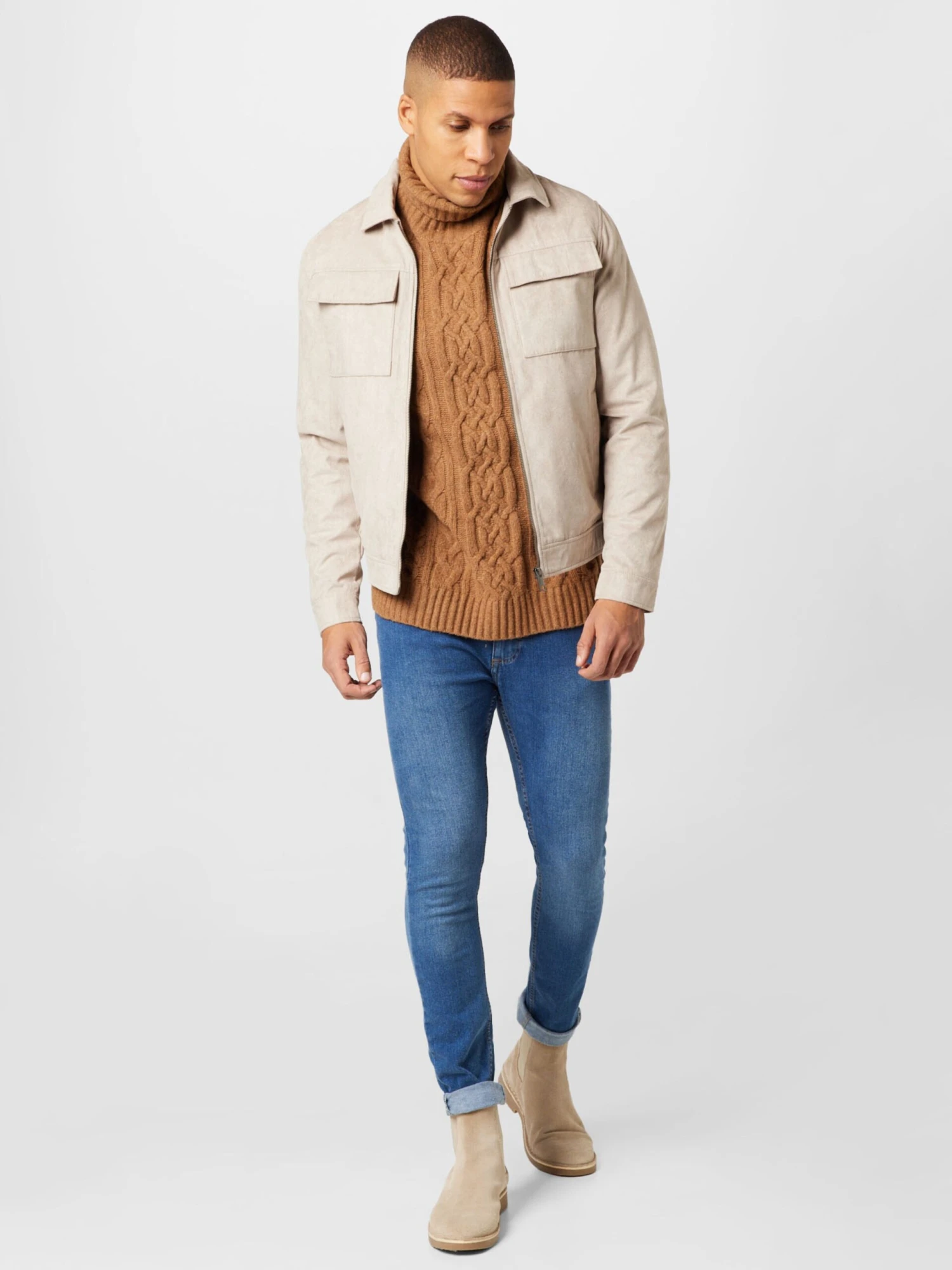 Jack & Jones Leren Jassen Tussenjas ROCKY PAYTON Heren Beige 6 Jack & Jones Leren Jassen Tussenjas ROCKY PAYTON Heren Beige - Afbeelding 4
