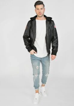 Top Gun Leren Jassen Tussenjas TG20212111 Heren Zwart -Jack & Jones Winkel afbe8b9093b320a09df52ca74455d6bd