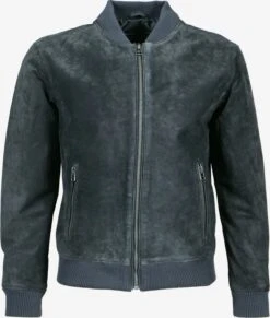 Freaky Nation Leren Jassen Regular Fit Tussenjas Ted Heren Antraciet