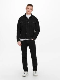 Only & Sons Spijkerjassen Tussenjas Duke Heren Zwart -Jack & Jones Winkel b320bb7cc101ac68a9f33fba590ceb4f