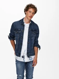 Only & Sons Spijkerjassen Tussenjas Come Heren Blauw -Jack & Jones Winkel bcfa1a75714fcaa25f94736c94817900