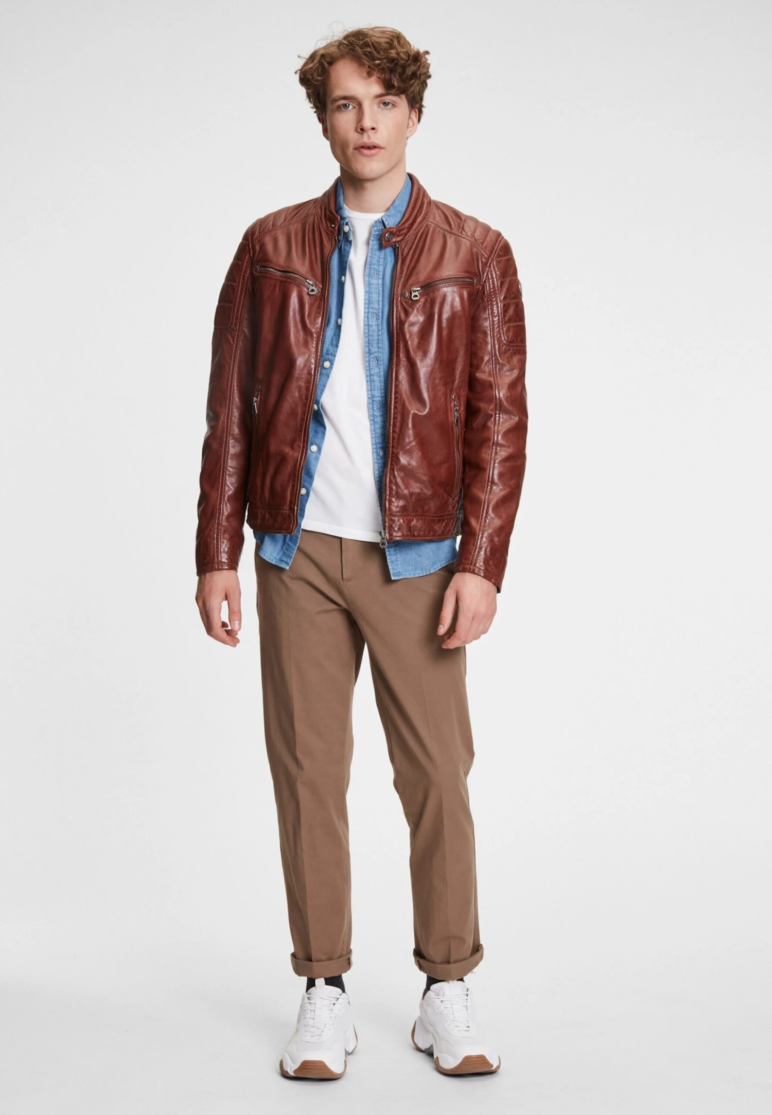 GIPSY Leren Jassen Tussenjas Derry Heren Bruin 5 GIPSY Leren Jassen Tussenjas Derry Heren Bruin - Afbeelding 3