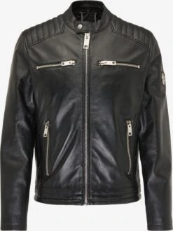 CARLO COLUCCI Leren Jassen Tussenjas Bento Heren Zwart