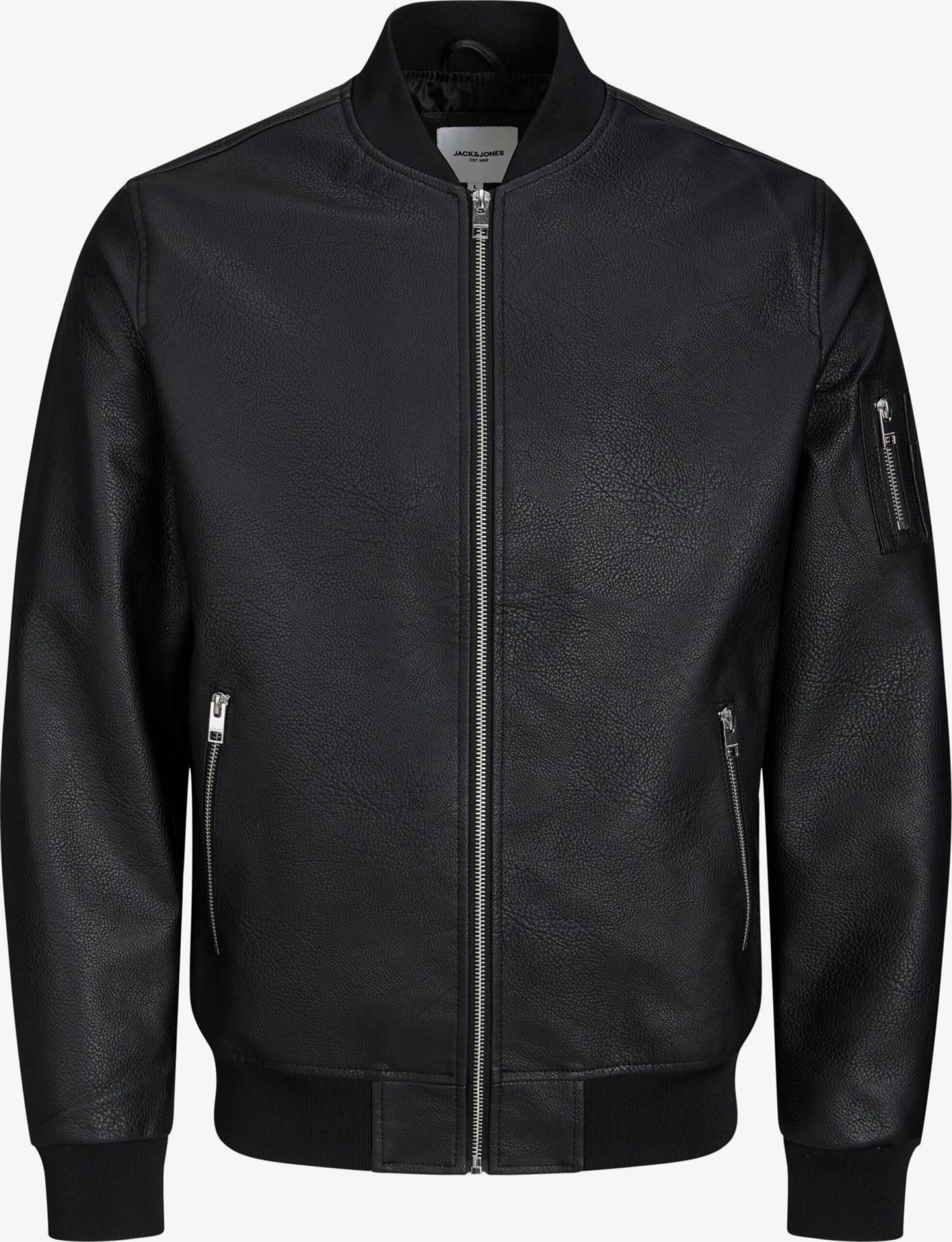 Jack & Jones Leren Jassen Tussenjas Rocky Heren Zwart 3 Jack & Jones Leren Jassen Tussenjas Rocky Heren Zwart