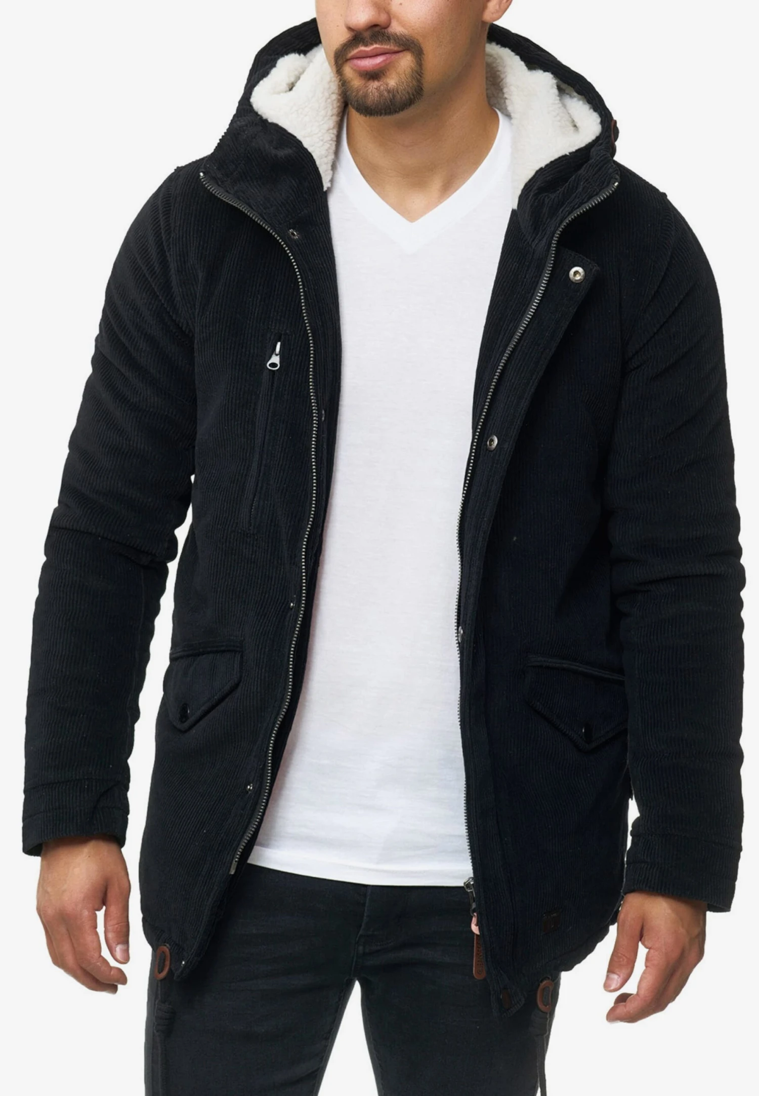 Indicode Jeans Parkas Winterparka Dudley Heren Zwart 4 Indicode Jeans Parkas Winterparka Dudley Heren Zwart - Afbeelding 2