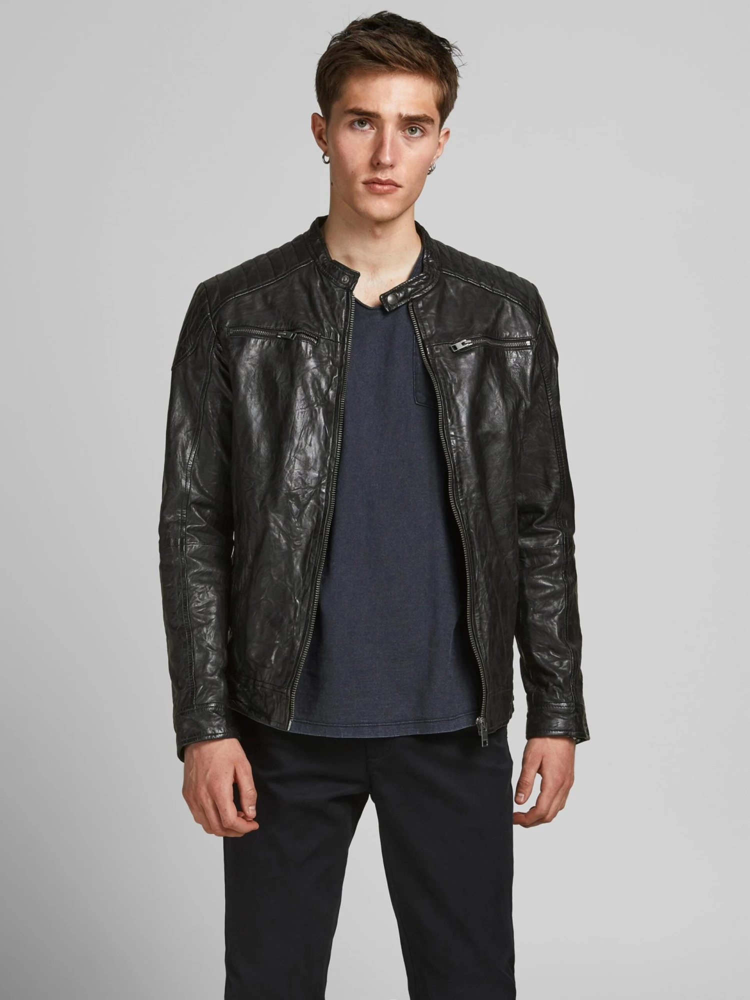 Jack & Jones Leren Jassen Tussenjas Essentials Liam Heren Zwart 5 Jack & Jones Leren Jassen Tussenjas Essentials Liam Heren Zwart - Afbeelding 3