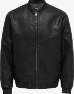 Only & Sons Leren Jassen Tussenjas Aksel Heren Zwart
