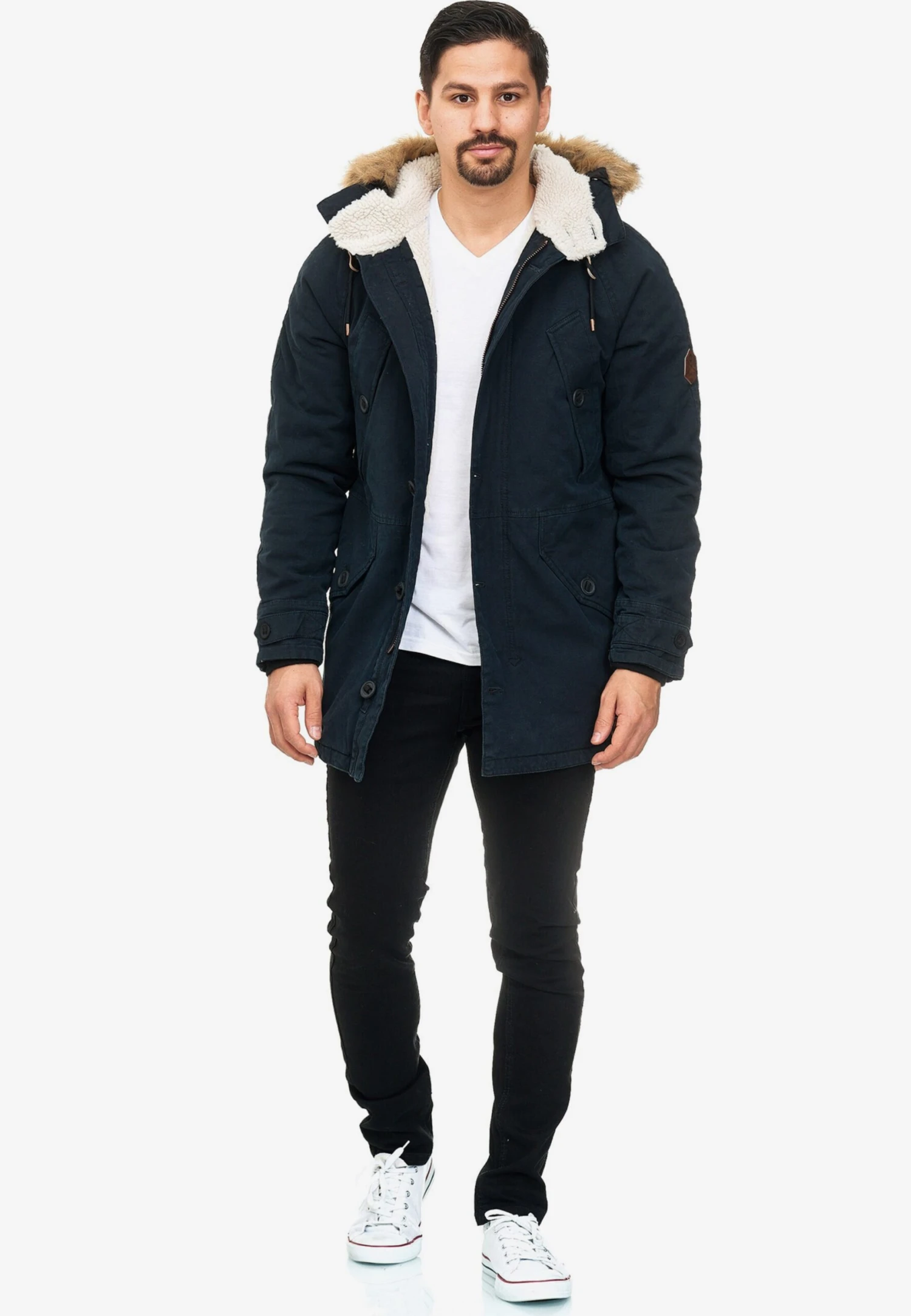 Indicode Jeans Parkas Winterparka Fann Heren Zwart 4 Indicode Jeans Parkas Winterparka Fann Heren Zwart - Afbeelding 2