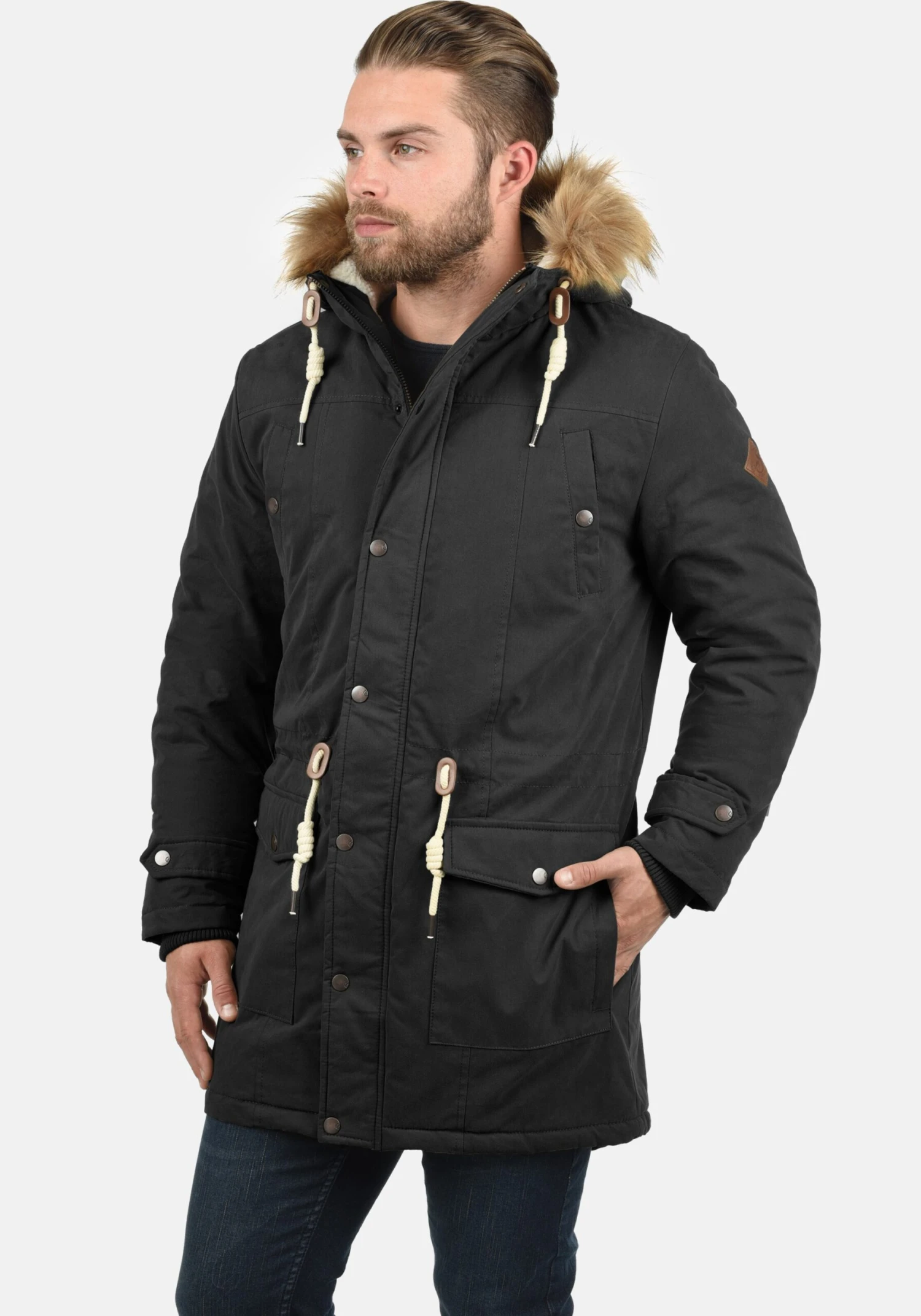 Parkas Winterparka SOLID Dry Parka Heren Zwart 4 Parkas Winterparka SOLID Dry Parka Heren Zwart - Afbeelding 2