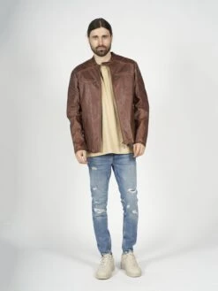 Freaky Nation Leren Jassen Tussenjas FNB-709-FN Heren Bruin -Jack & Jones Winkel d7a392b34ba75d7964ac248f35ea0717