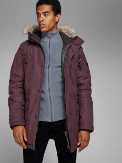 Jack & Jones Parkas Winterparka Heren Wijnrood -Jack & Jones Winkel dac0e0aec36488e2545ea5b94d5c0034