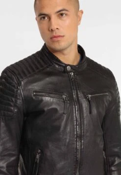 GIPSY Leren Jassen Tussenjas Chester Heren Zwart -Jack & Jones Winkel e92ff69384baca40a2d973af1e12fda5