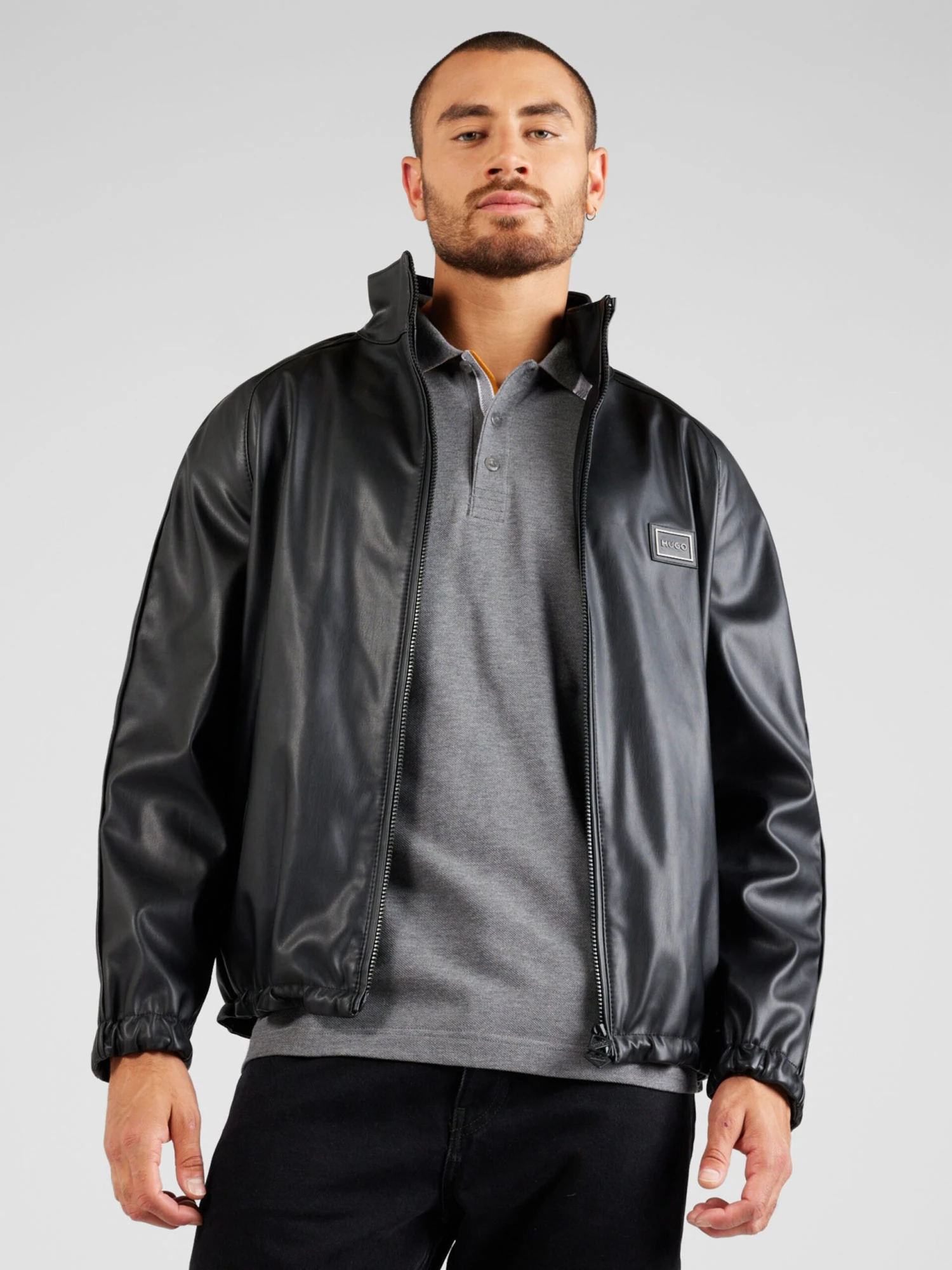 Hugo Leren Jassen Tussenjas Urando Heren Zwart 5 Hugo Leren Jassen Tussenjas Urando Heren Zwart - Afbeelding 3