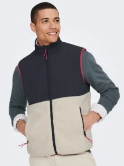 Only & Sons Bodywarmers Bodywarmer Heren Donkergrijs / Wit -Jack & Jones Winkel fc817eba8bc2012b12db2ae74b5f4eec