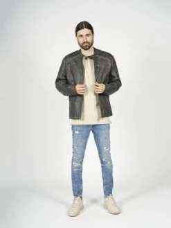 Freaky Nation Leren Jassen Tussenjas FNB-709-FN Heren Antraciet -Jack & Jones Winkel fe99c7543a0782b7ddde869853a8db41